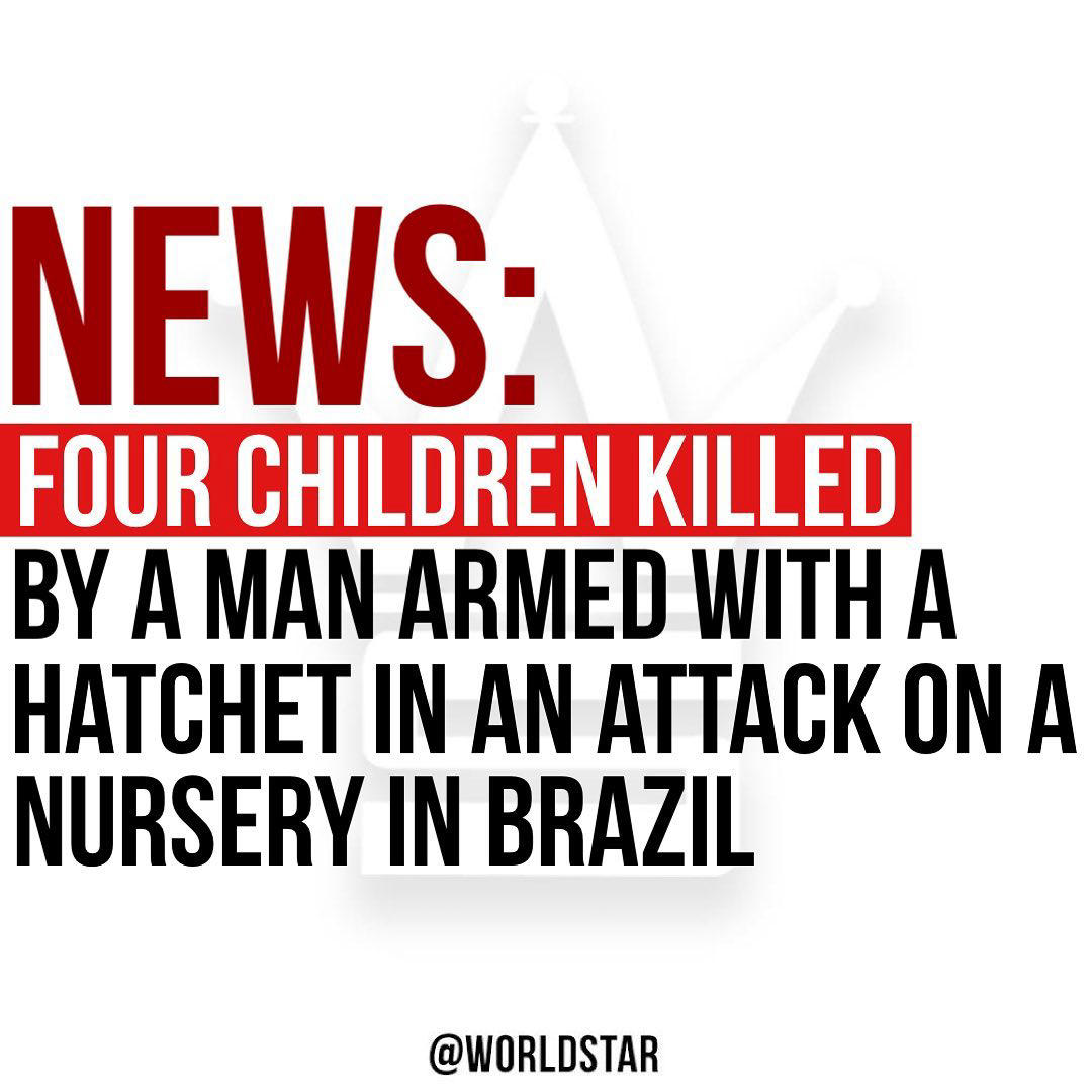 image  1 According to reports, four children have died after a hatchet-wielding man attacked a nursery in Blu
