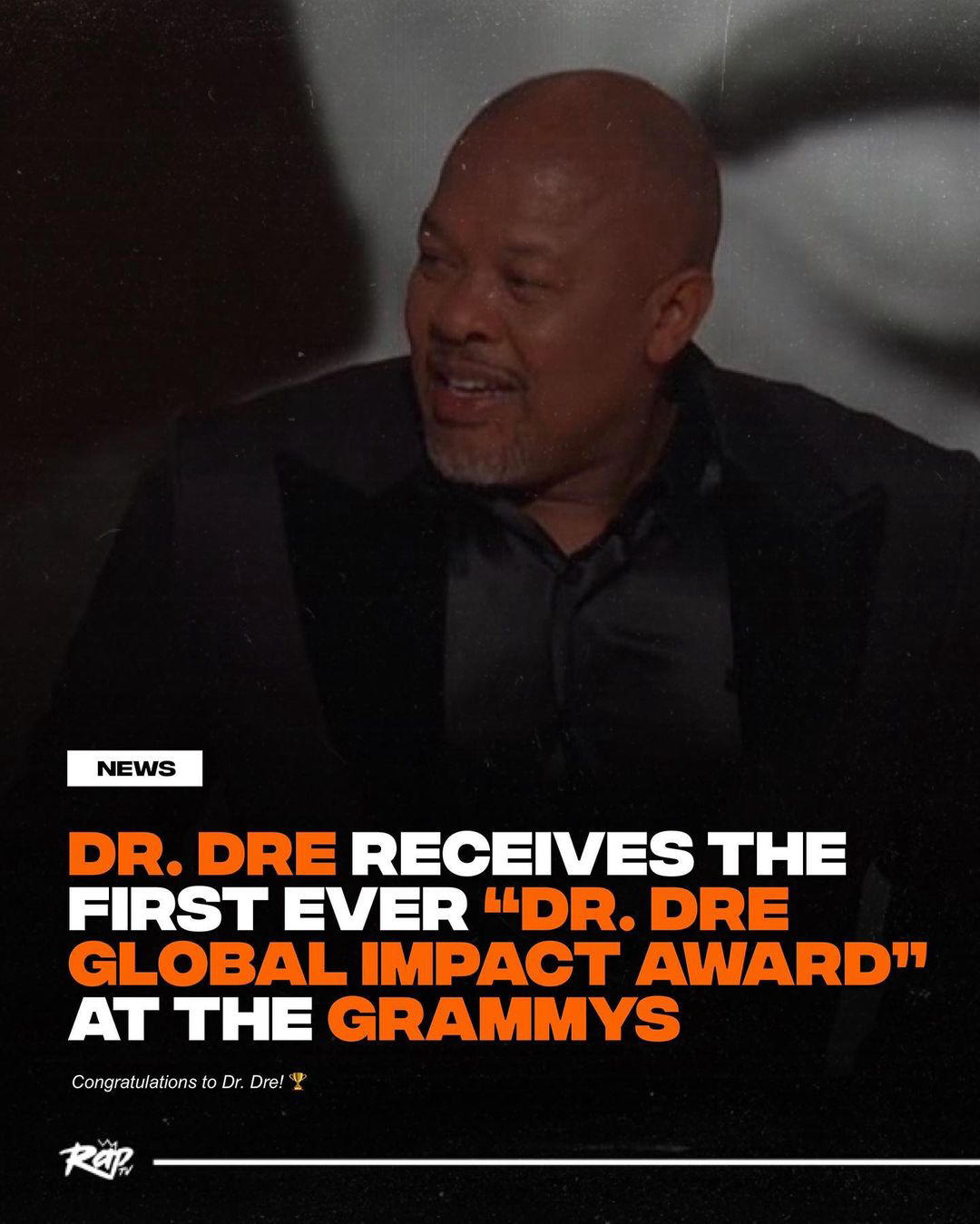 Congratulations to #DrDre on being honored with the inaugural Dr